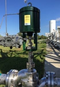 Trimteck OpTK Piston Cylinder Actuators with HPP4000 Smart Valve Positioners on the existing Annin valves