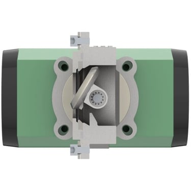 Cross-section of Trimteck's high performance butterfly valve.